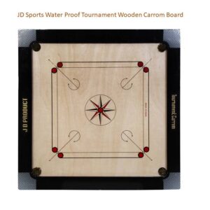 JD Sports Water Proof Dull Tournament 35 Inch Carrom Board With Coins Material Wooden Size 88.9 cm Pack Of 1