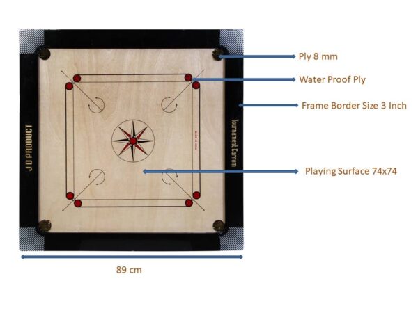 35 Inch Carrom Board With Coins Water Proof Dull Tournament | JD sports - Image 5