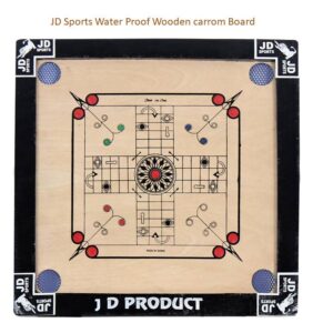 JD Sports Water Proof Dull Tournament Small Carrom Board Ludo Design With Coins Material Wooden Size 50.8 cm Pack Of 1